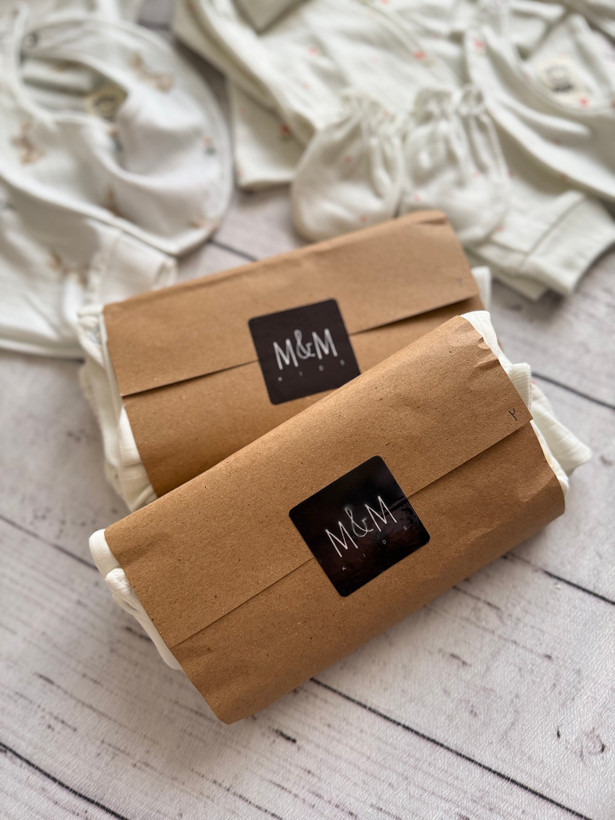 ست بیمارستانی نوزادی نخ پنبه طرح خرگوش برند M&M کد SN۱